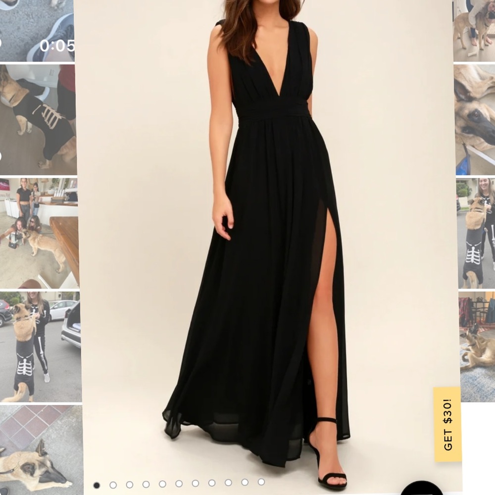 Lulu's Black Maxi Dress